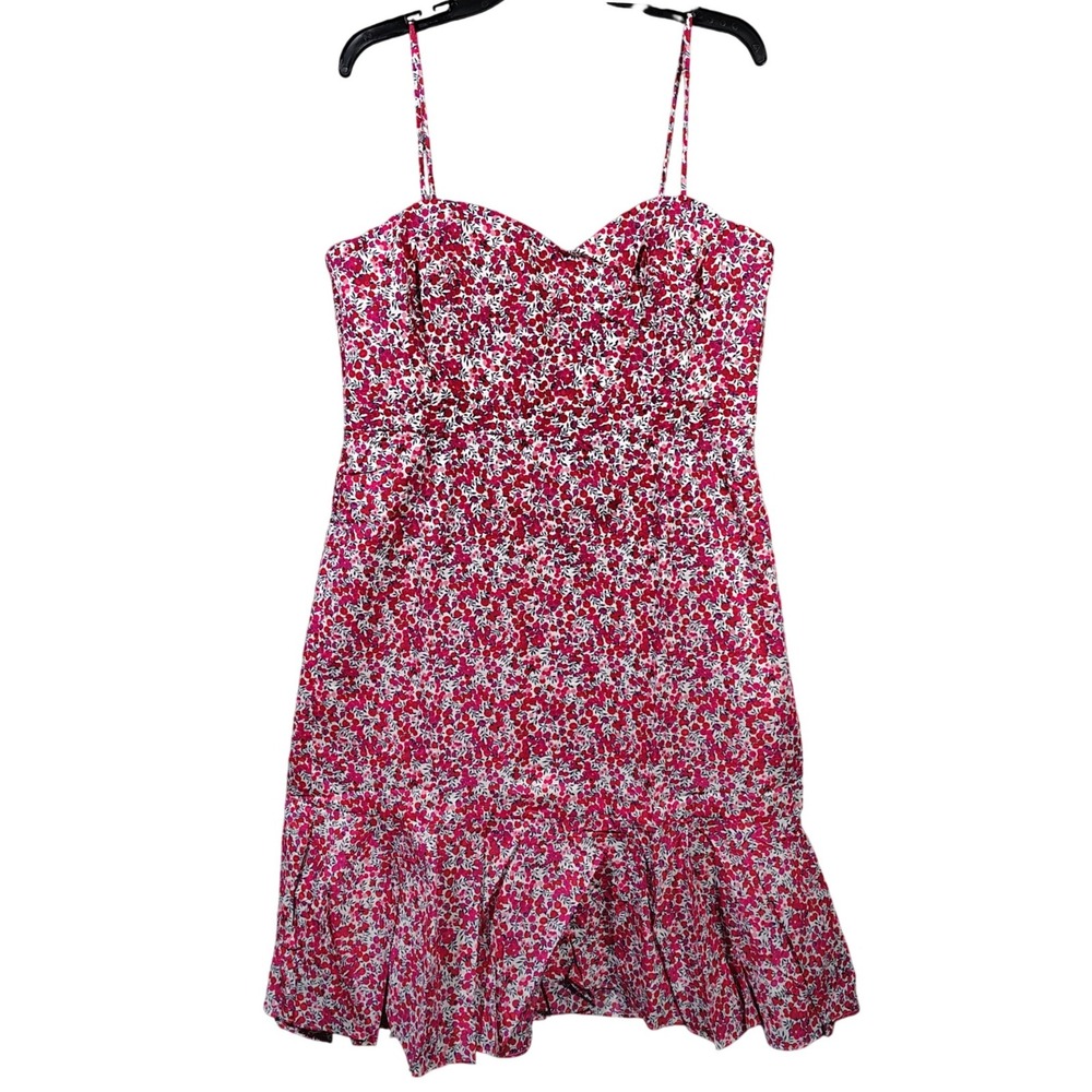 J.Crew Dress Floral Liberty Fabric Red Pink Cottagecore Women 16
